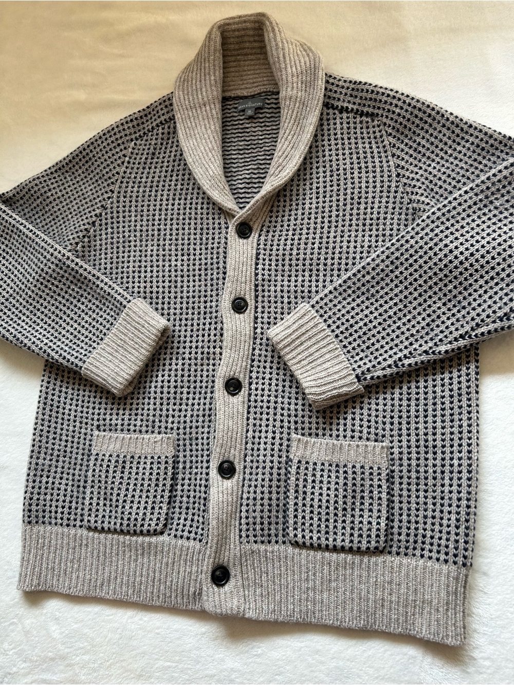 LL Bean Signature Matinicus Rock Sweater Cardigan, XL